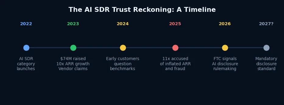 The AI SDR Trust Reckoning: A Timeline