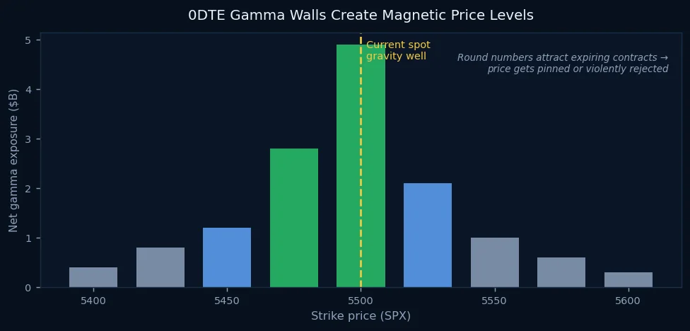Gamma walls at strike prices